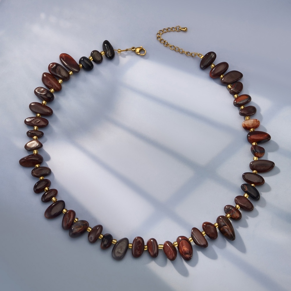 IVIAPRO Beads Jewelry Waterproof Multi Color Natural Stones Beaded Necklaces