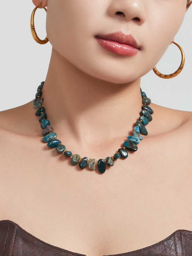 IVIAPRO Beads Jewelry Waterproof Multi Color Natural Stones Beaded Necklaces