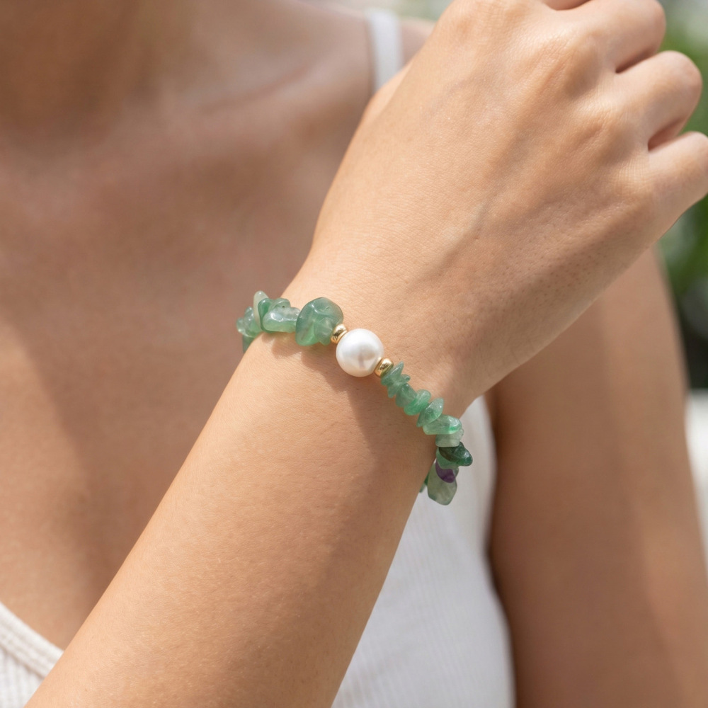 IVIAPRO Natural Crystal Amethyst Rose Quartz Colored Fluorite Beaded Bracelets