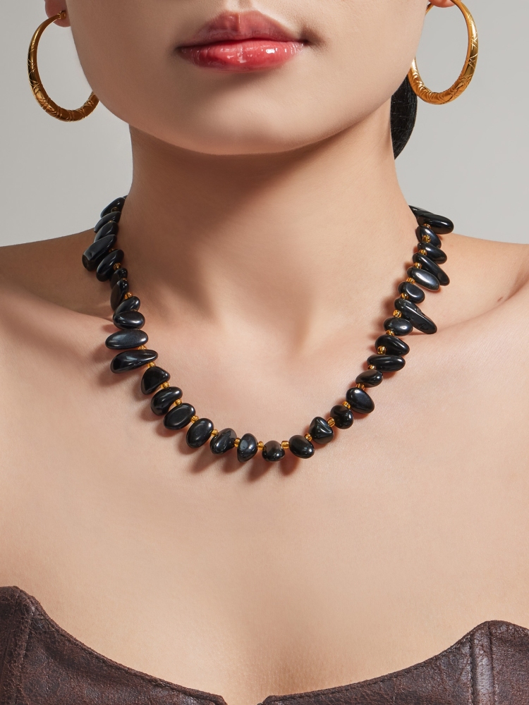 IVIAPRO Beads Jewelry Waterproof Multi Color Natural Stones Beaded Necklaces