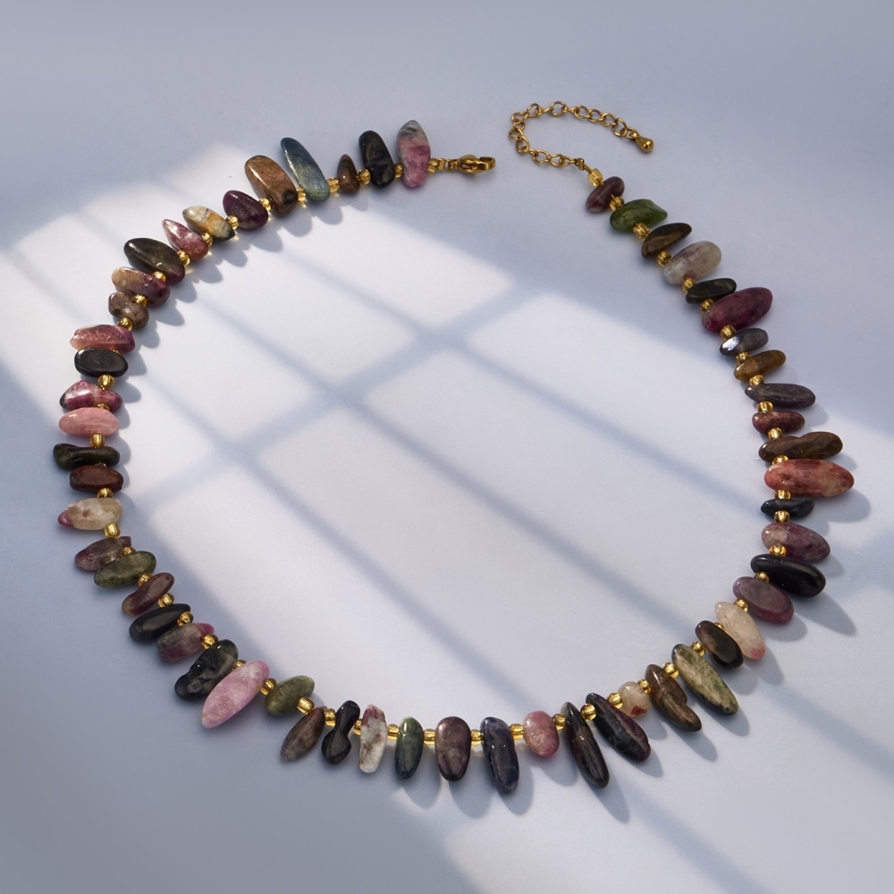 IVIAPRO Beads Jewelry Waterproof Multi Color Natural Stones Beaded Necklaces
