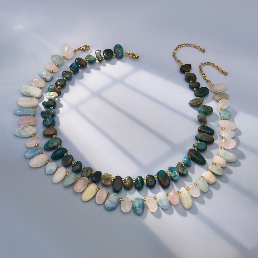 IVIAPRO Beads Jewelry Waterproof Multi Color Natural Stones Beaded Necklaces