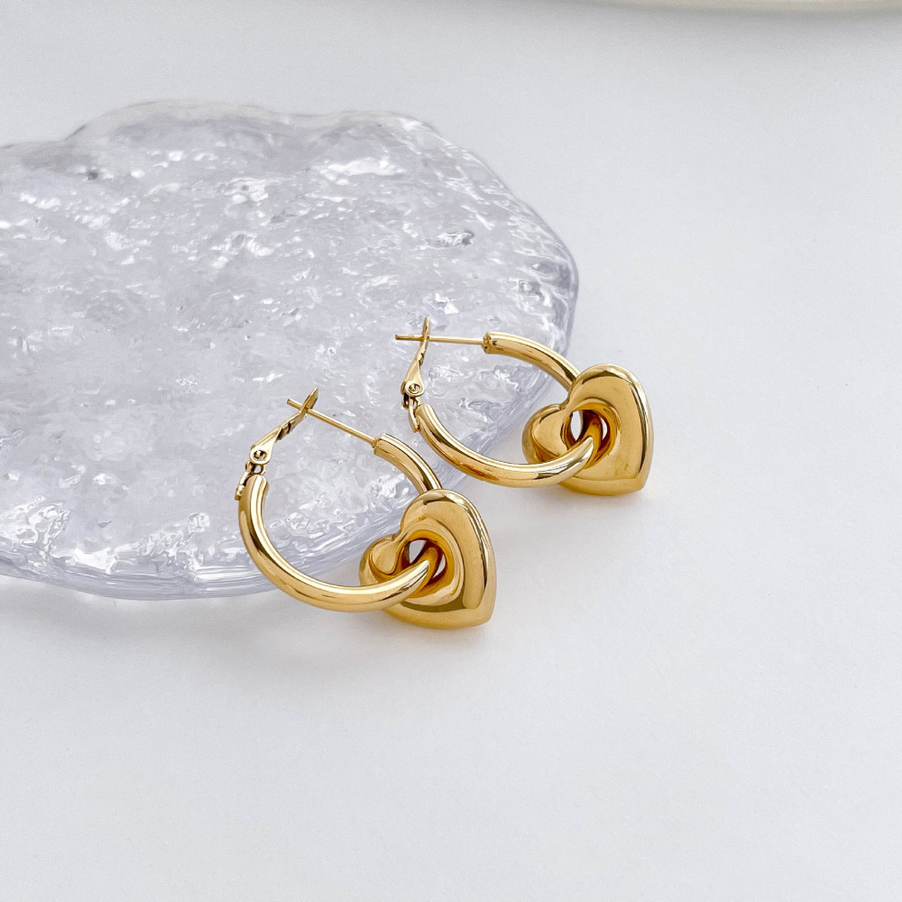 IVIAPRO Heart Pendant Hoop Earrings for Valentine's Day