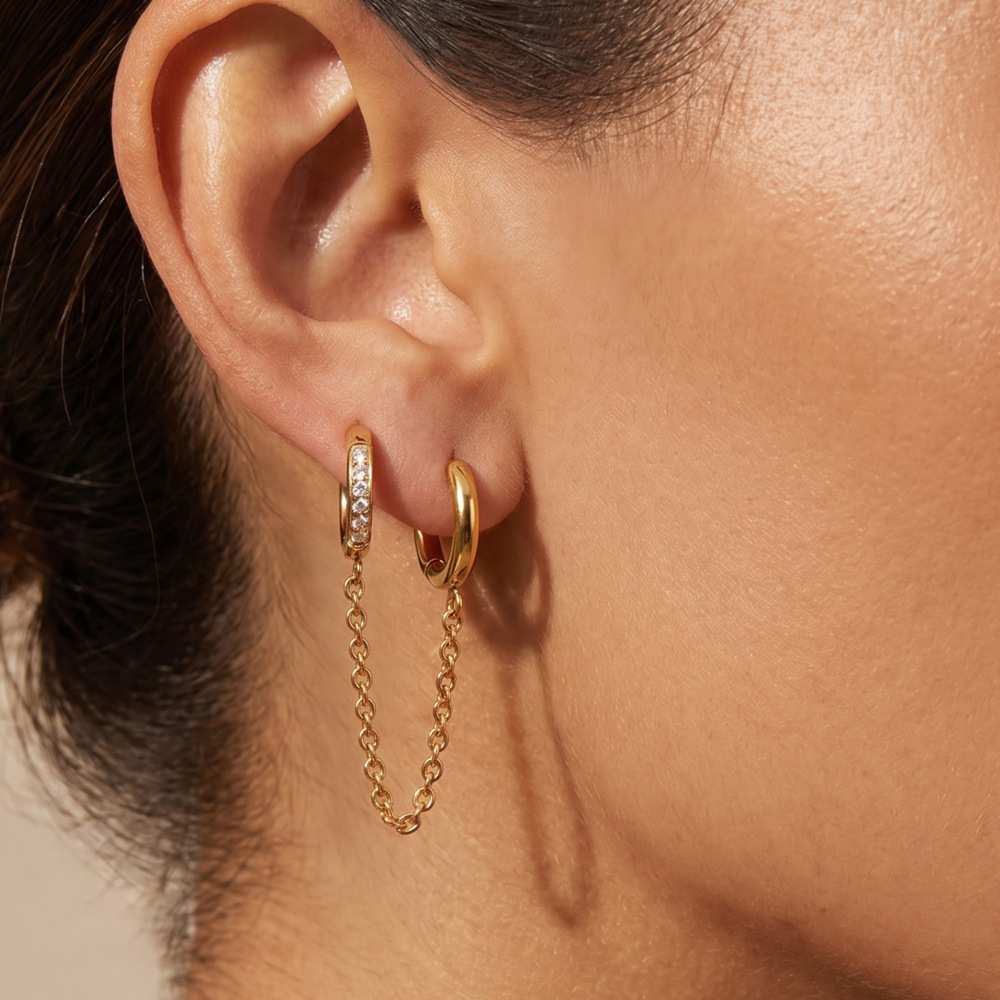IVIAPRO Jewelry Waterproof Double Hoops Long Earrings