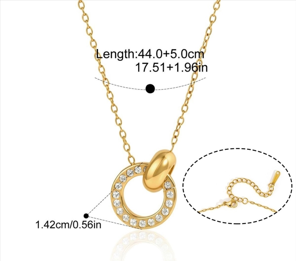 IVIAPRO Jewelry Waterproof CZ Circle Connected Choker Necklace