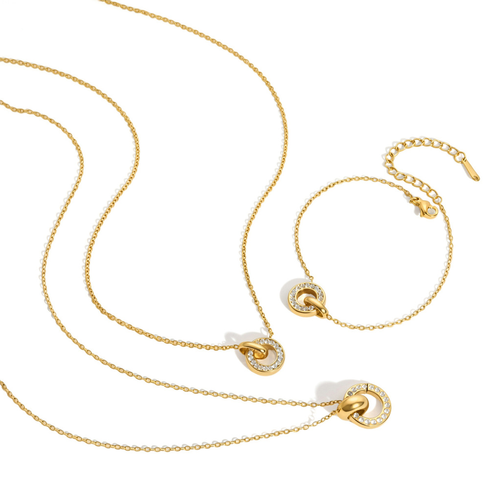 IVIAPRO Jewelry Waterproof CZ Circle Connected Choker Necklace