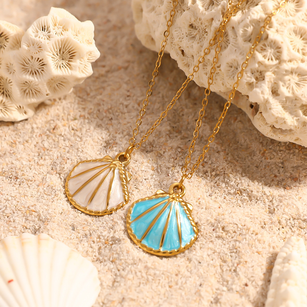 IVIAPRO Jewelry Ocean Beach Series Waterproof Colorful Shell Pendant Necklace