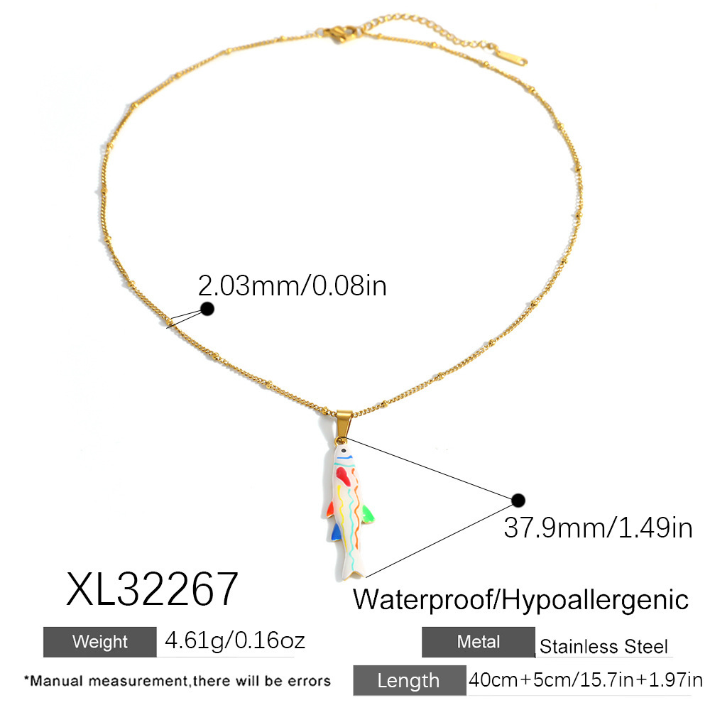 IVIAPRO Jewelry Ocean Beach Series Waterproof Colorful Fish Pendant Necklace