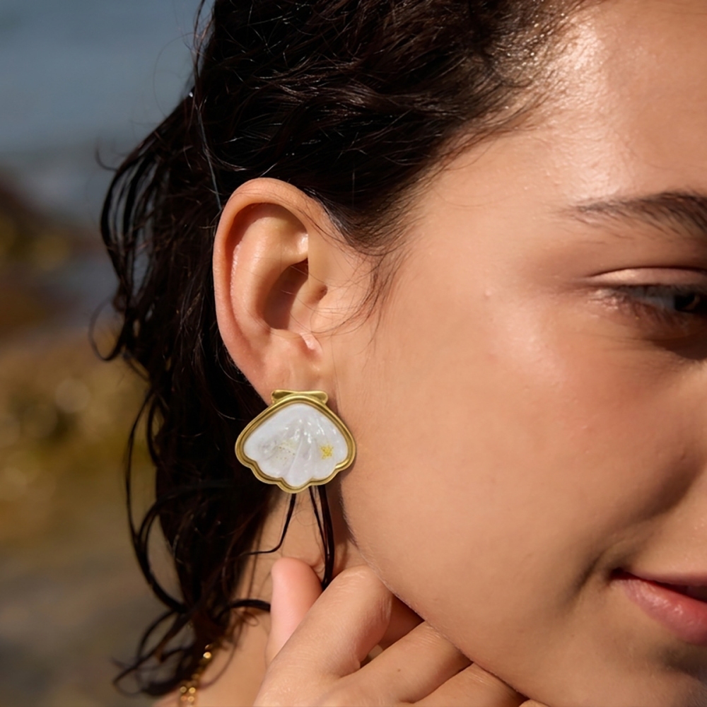 IVIAPRO Jewelry Waterproof Shell Stud Earrings