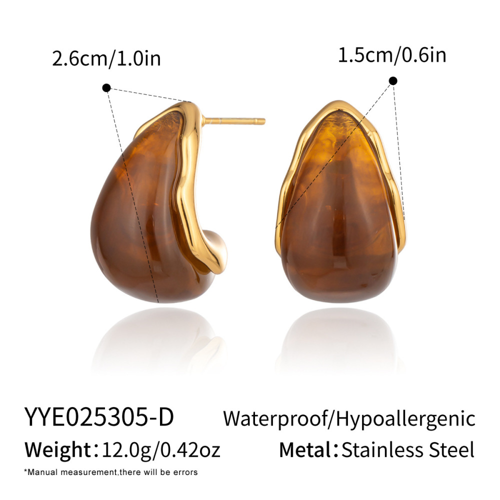 IVIAPRO Jewelry Waterproof Resin Water Drop Stud Earrings