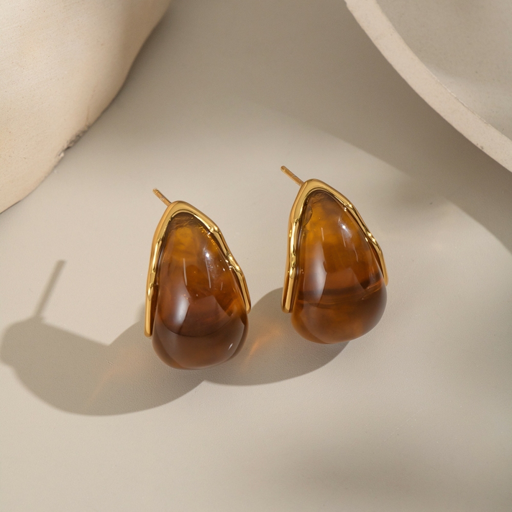 IVIAPRO Jewelry Waterproof Resin Water Drop Stud Earrings