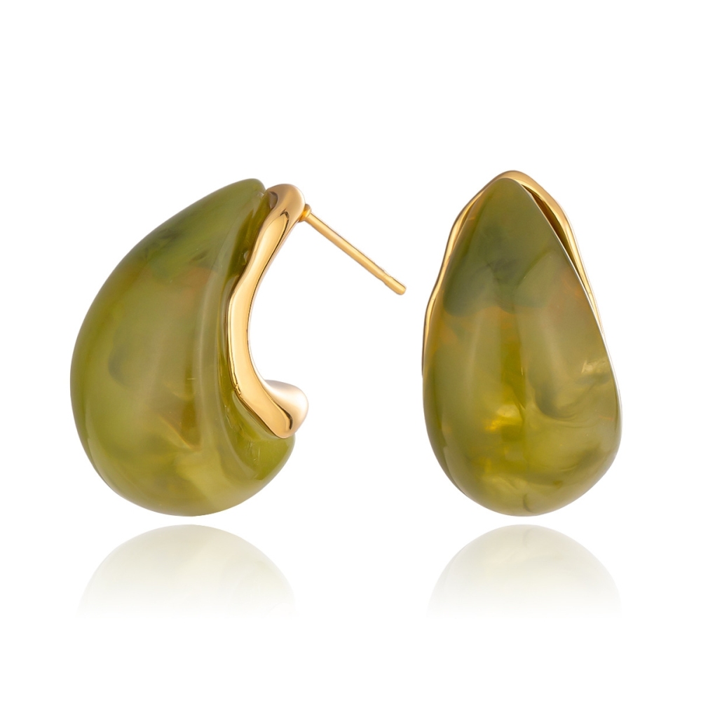 IVIAPRO Jewelry Waterproof Resin Water Drop Stud Earrings