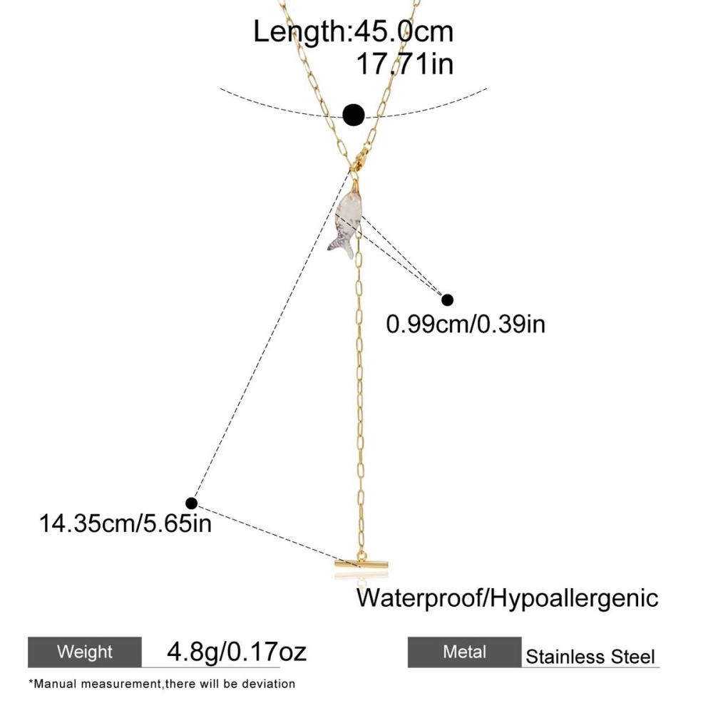 Hot Selling Waterproof Ocean Series Fish Pendant Y Necklace