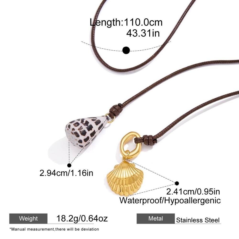 Hot Selling Ocean Beach Vacation Series Charms Natural Conch Shell Pendant Necklace