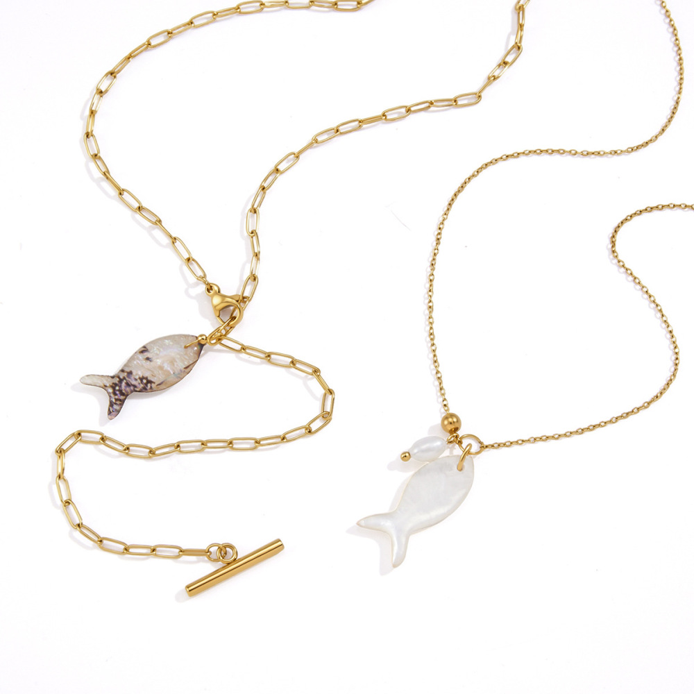 Hot Selling Ocean Series Shell Fish Pendant Necklace