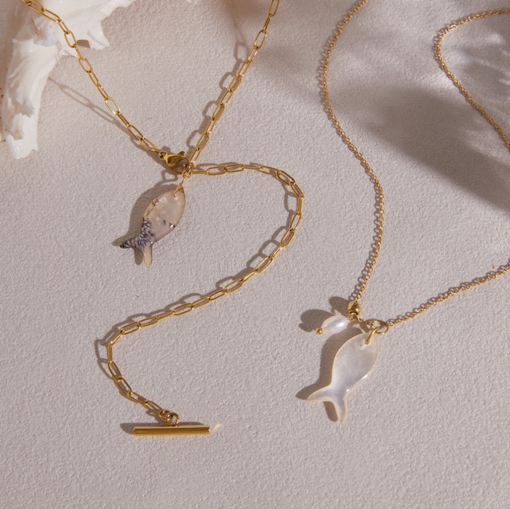 Hot Selling Ocean Series Shell Fish Pendant Necklace