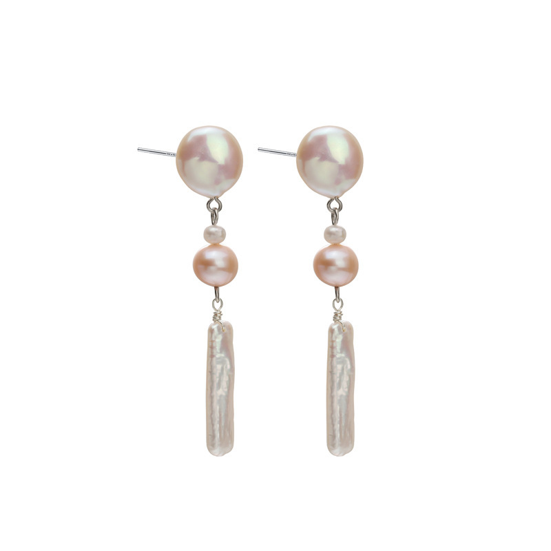 IVIAPRO Natural Freshwater Baroque Pearl Dangle Earrings