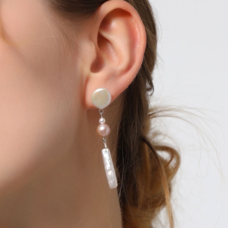 IVIAPRO Natural Freshwater Baroque Pearl Dangle Earrings
