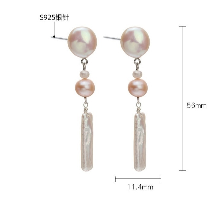 IVIAPRO Natural Freshwater Baroque Pearl Dangle Earrings