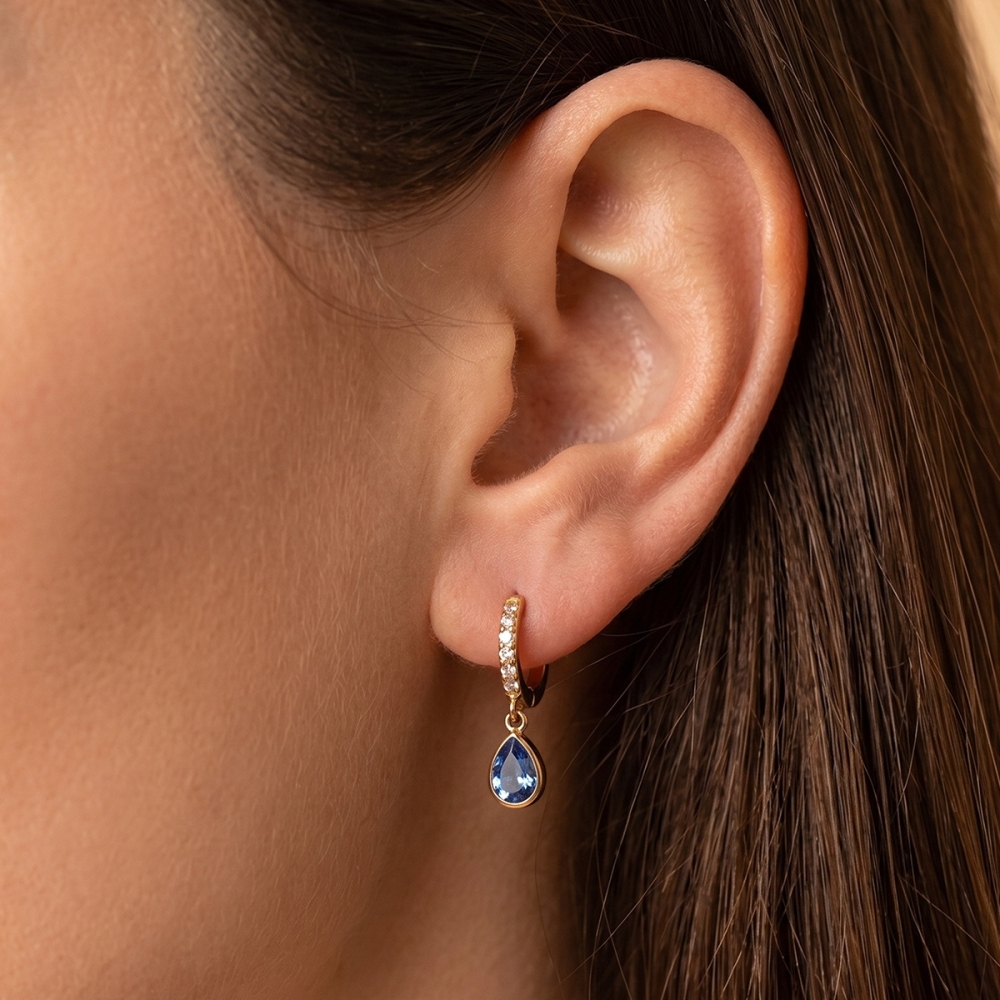 Minimalist Style Stainless Steel Different Shapes CZ Hoops Drop Earrings