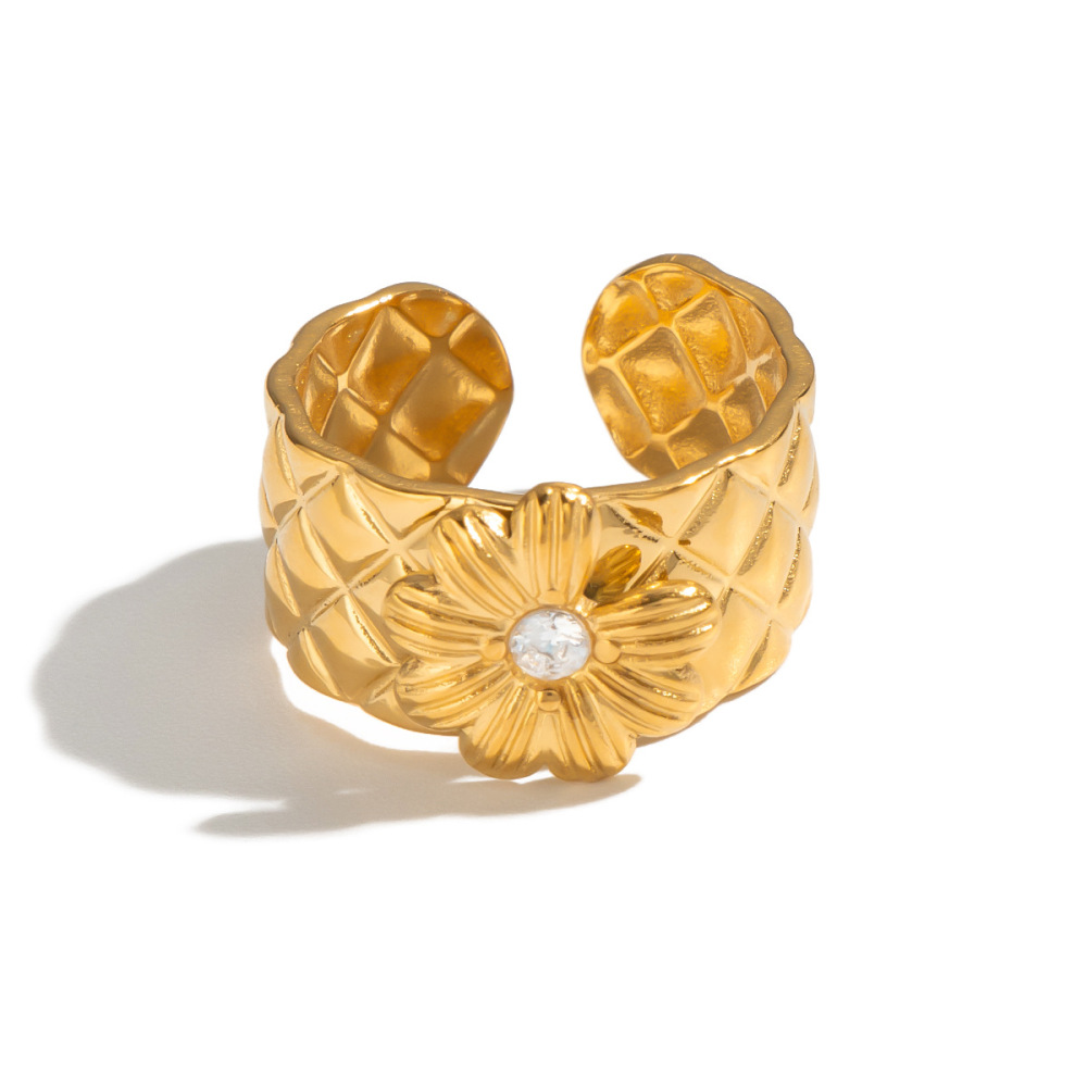 IVIAPRO Jewelry New Stainless Steel Waterproof Daisy Ring