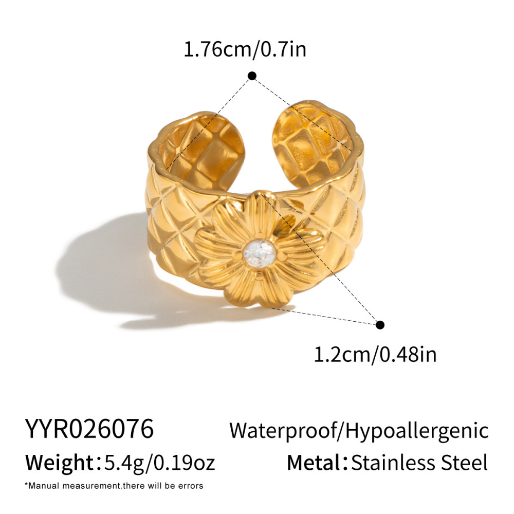 IVIAPRO Jewelry New Stainless Steel Waterproof Daisy Ring