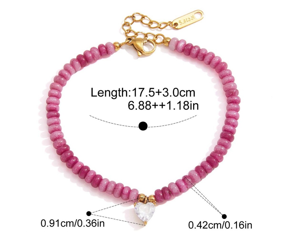 IVIAPRO Natural Crystal Amethyst Rose Quartz Colored Fluorite Beaded Bracelets