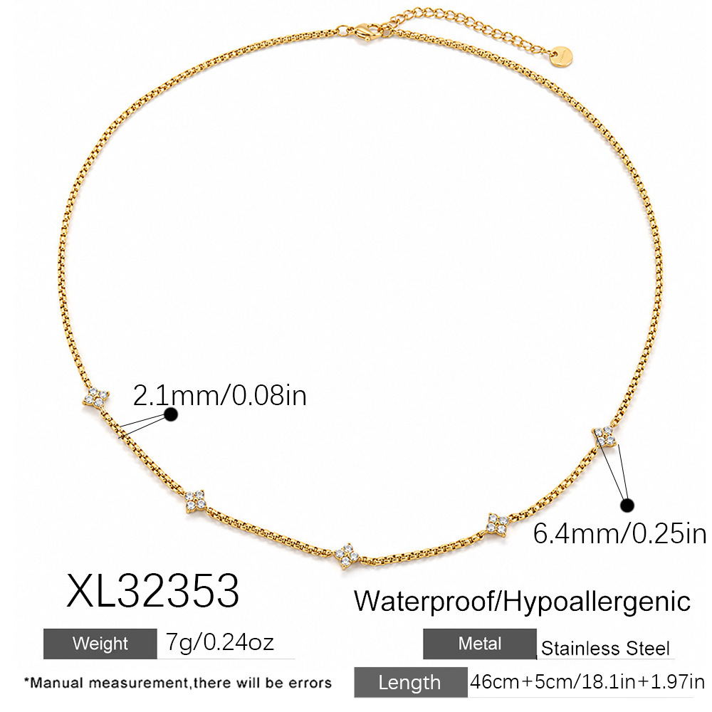 Hot Selling Stainless Steel CZ Flower Choker Tennis Chain Y-shaped Long Necklace