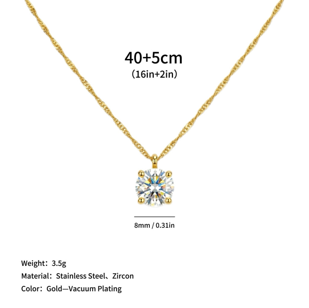 Hot Selling Minimalist Style CZ Water Drop Pendant Necklace