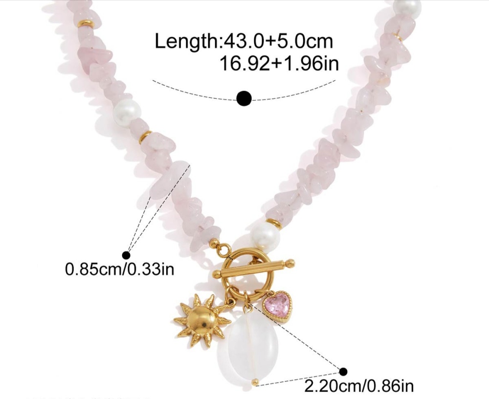 Hot Seller Beads Jewelry Stainless Steel OT Clasp Natural Stones Crystal Beaded Necklace