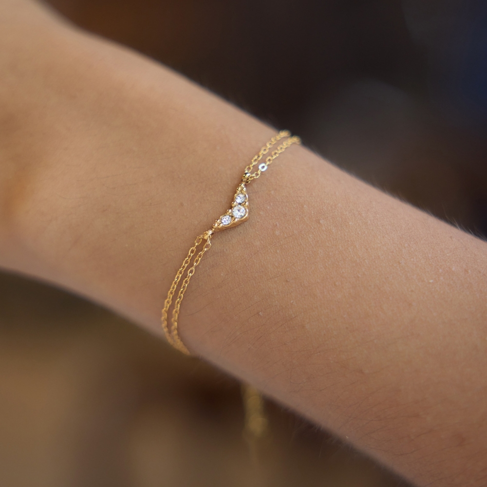 New Waterproof Stainless Steel CZ Star Sun Heart Link Chain Bracelets
