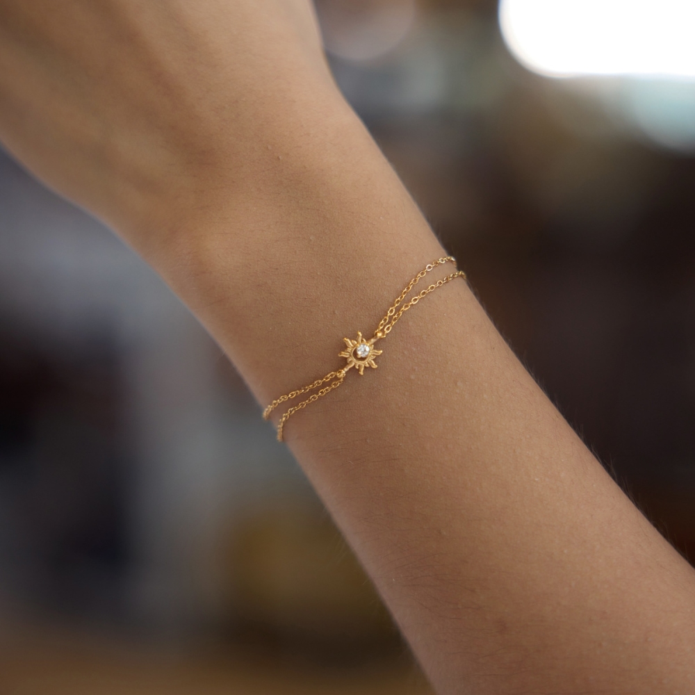 New Waterproof Stainless Steel CZ Star Sun Heart Link Chain Bracelets