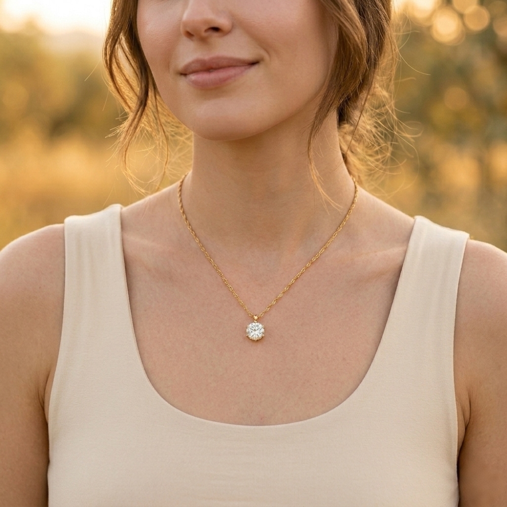Hot Selling Minimalist Style CZ Water Drop Pendant Necklace