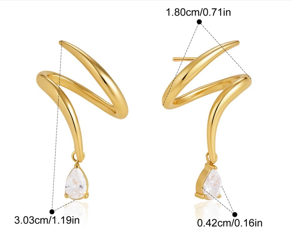 Wholesale Tarnish Free Stainless Steel Tear Drop CZ Geometric Stud Earrings