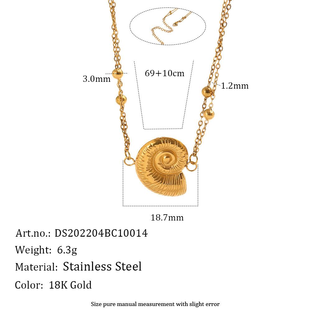 Wholesale Ocean Beach Vacation Style Stainless Steel Body Jewelry Waterproof Two Layers Conch Waist Chains