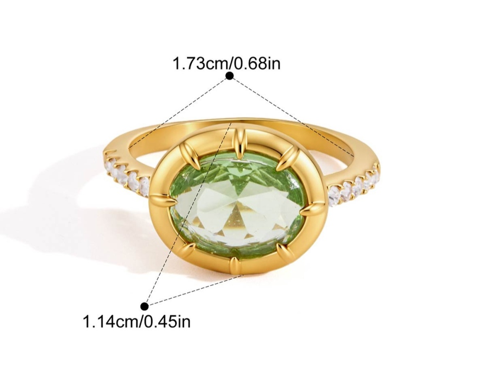 Fashion Jewelry Wholesale Stainless Steel Geometric Colorful Zircon Rings