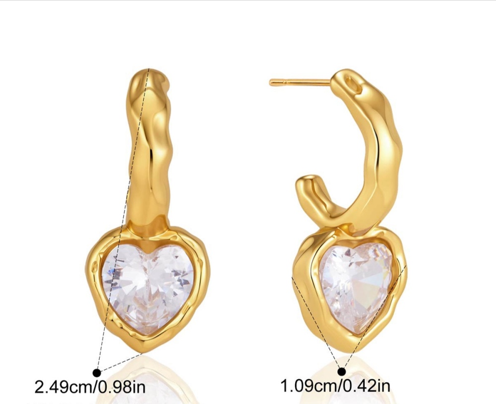 Wholesale Waterproof Stainless Steel Hollow Heart Flower Hoop Earrings