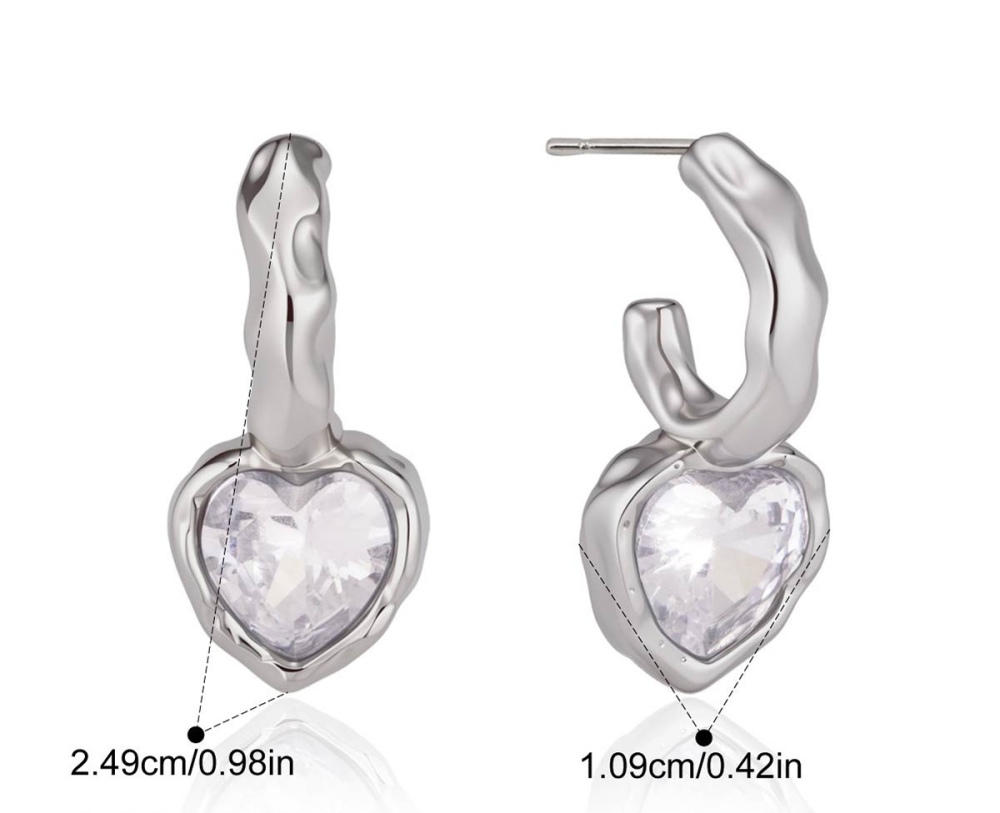 Wholesale Waterproof Stainless Steel Hollow Heart Flower Hoop Earrings