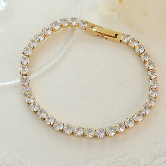 IVIAPRO Jewelry New Arrival Waterproof and Tarnish Free Luxury Tennis Chain Stainless Steel Bracelet