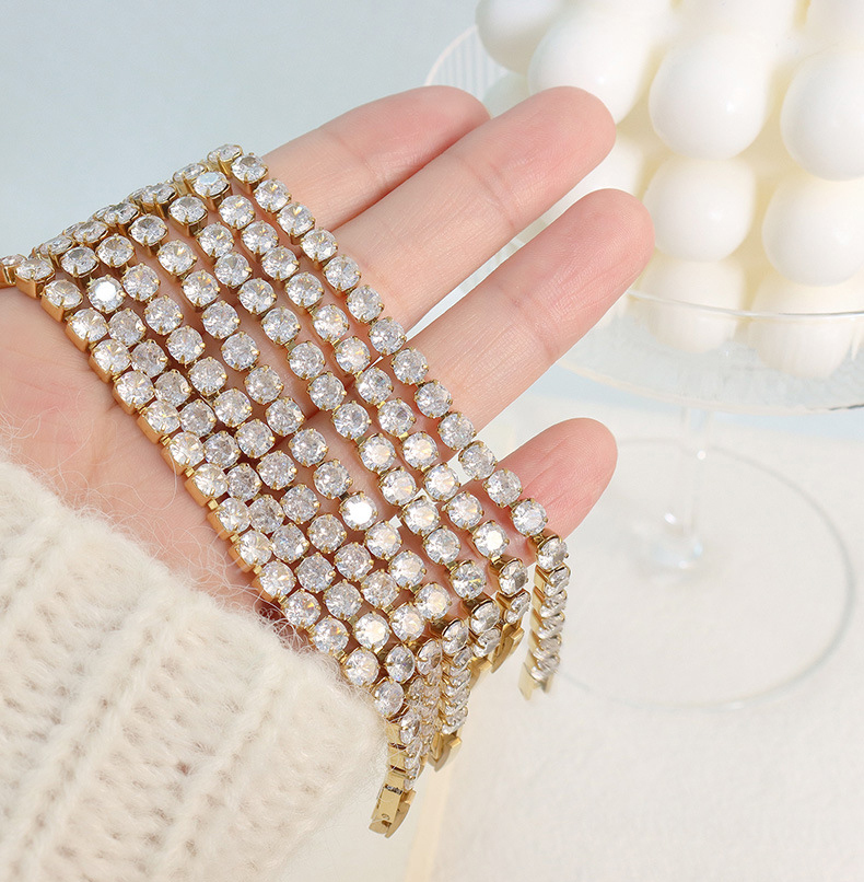 IVIAPRO Jewelry New Arrival Waterproof and Tarnish Free Luxury Tennis Chain Stainless Steel Bracelet