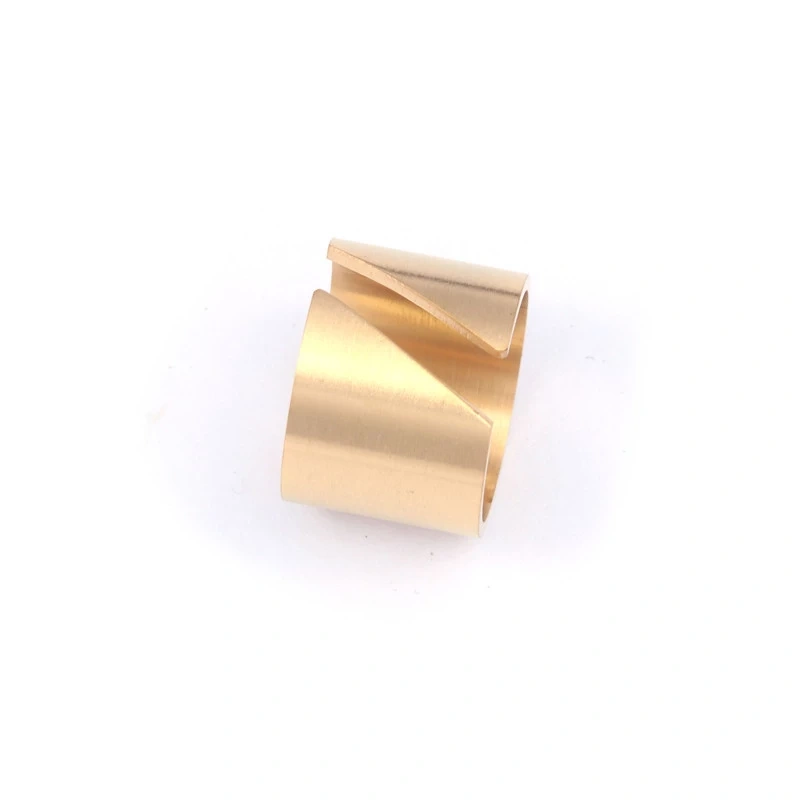IVIAPRO Fashion Jewelry High End 18K Plain Gold Brushed Metal Vintage Open Ring Stainless Steel Ring