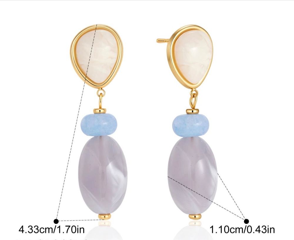Jewelry Wholesale Stainless Steel Hypoallergenic Colorful Resin Stud Earrings