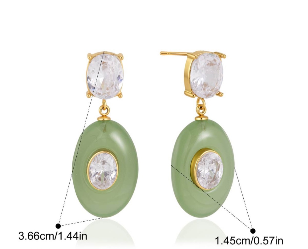Jewelry Wholesale Stainless Steel Hypoallergenic Resin Zircon Stud Earrings