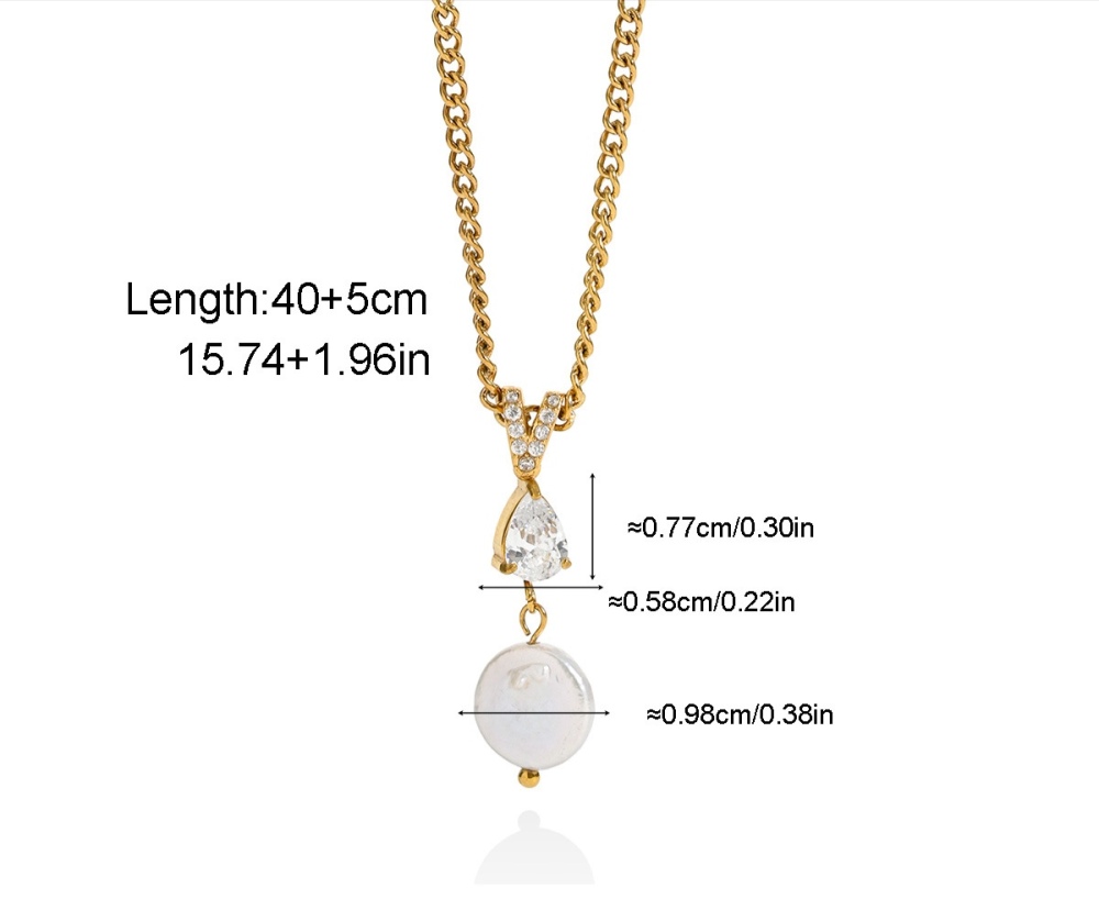 Fashion Jewelry Wholesale Waterproof Natural Rectangle Pearl Button Pearl Pendant Necklace