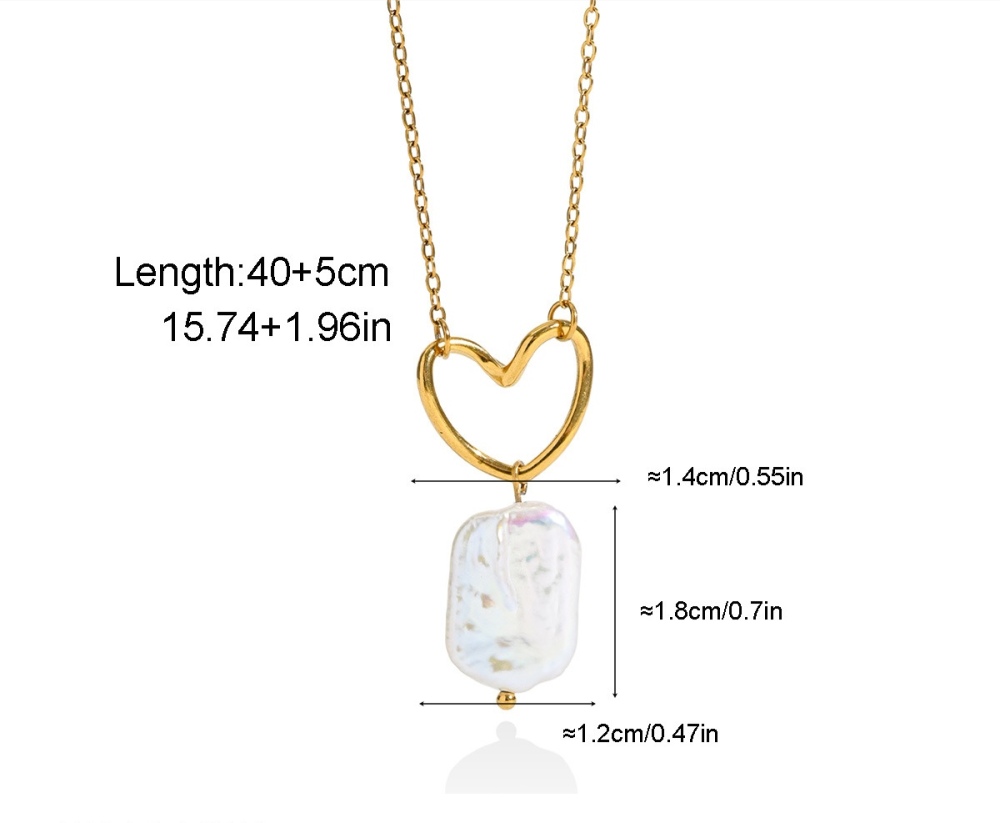 Fashion Jewelry Wholesale Waterproof Natural Rectangle Pearl Button Pearl Pendant Necklace