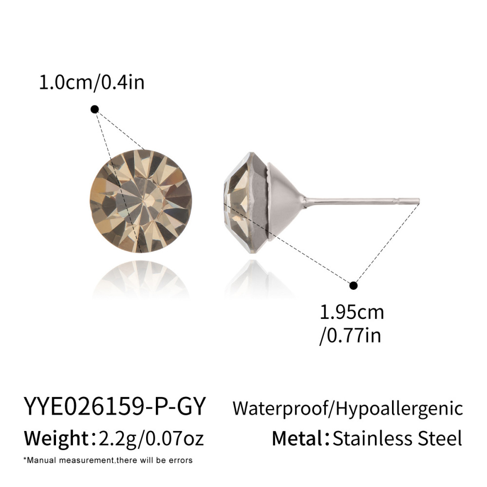 Minimalist Style Waterproof Hypoallergenic Stainless Steel Colorful Stud Earrings