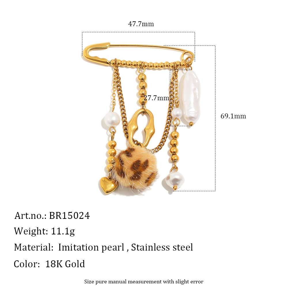 Jewelry Accessories Waterproof Stainless Steel Sun Flower Heart Pearl Charms Brooches Wholesale