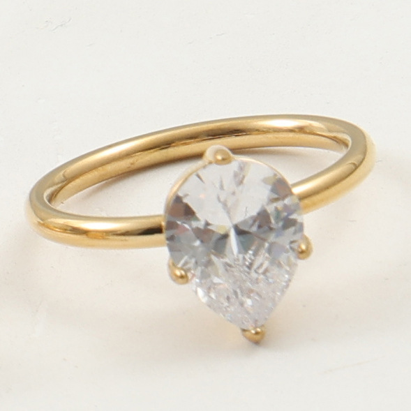 IVIAPRO Jewelry Wholesale Non-tarnish Horse Eye Shaped CZ Engagement Rings