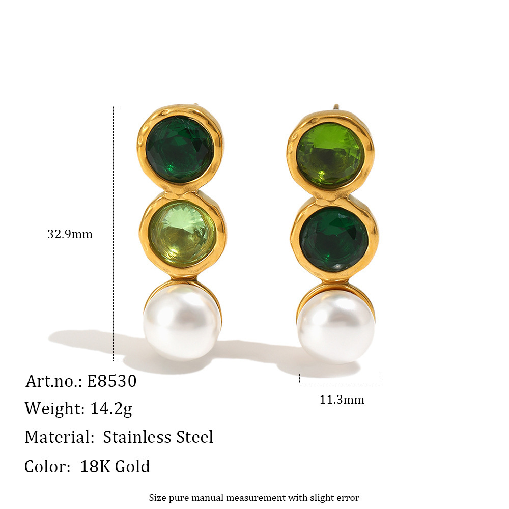 IVIAPRO Jewelry Waterproof Hypoallergenic Stainless Steel Colorful Zircon Stud Earrings Wholesale