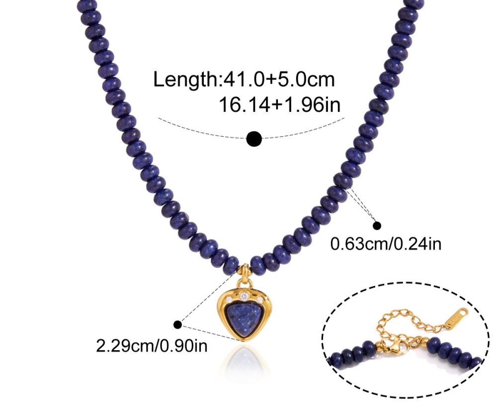 New Autumn & Winter Beads Jewelry Stainless Steel Geometric Pendant Natural Colorful Stones Crystal Beaded Necklace Wholesale